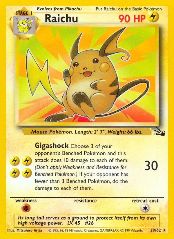 Fossil set Non Holo Raichu #29/62 unlimited